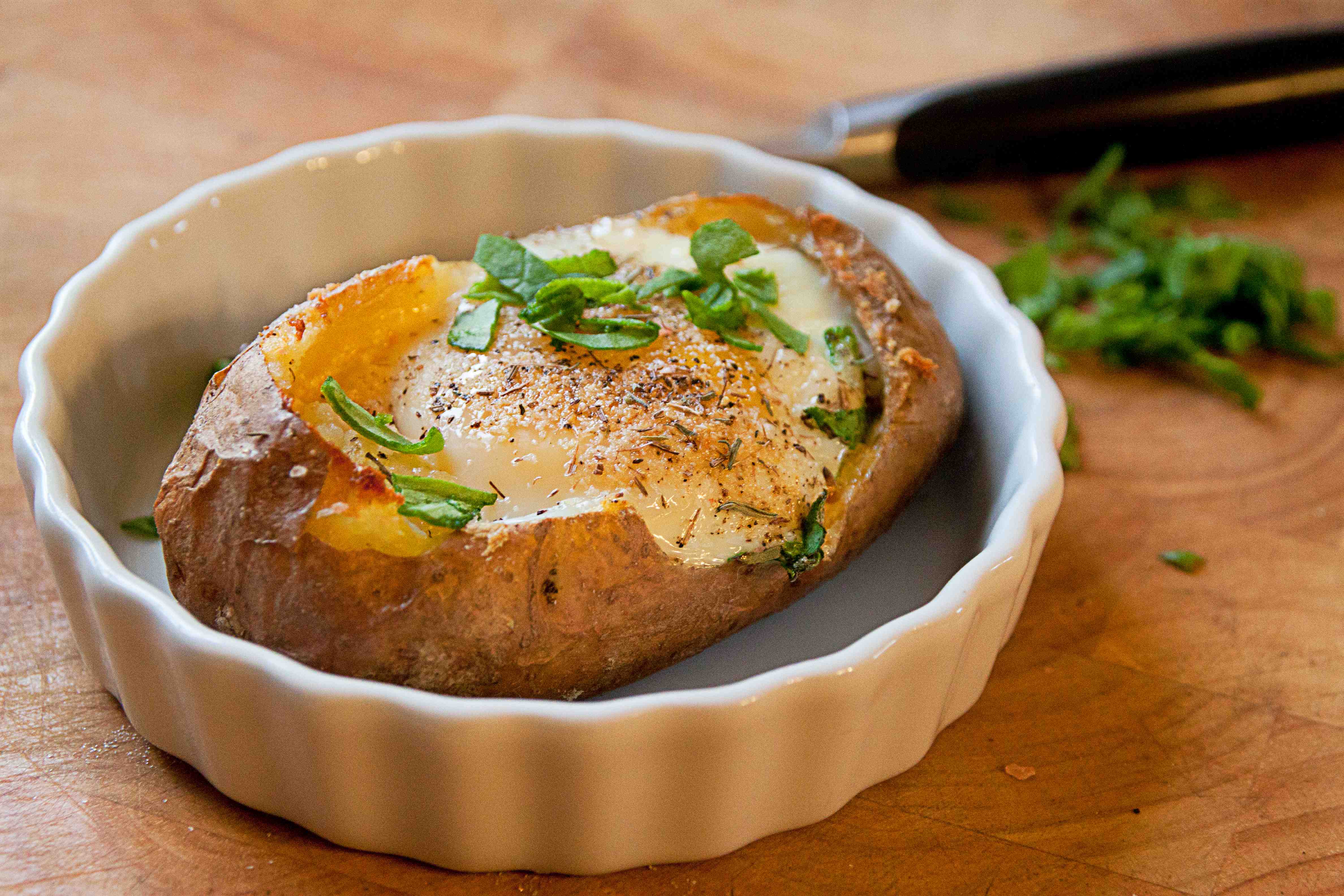 Stuffed Baked Potato with Egg and Thyme – Clearly Delicious