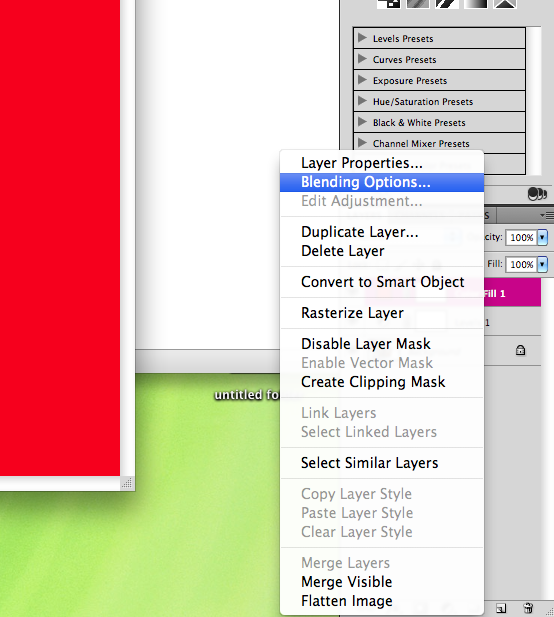 red layer blending options